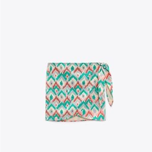 Zara Wrap Front Beated Mini Skirt